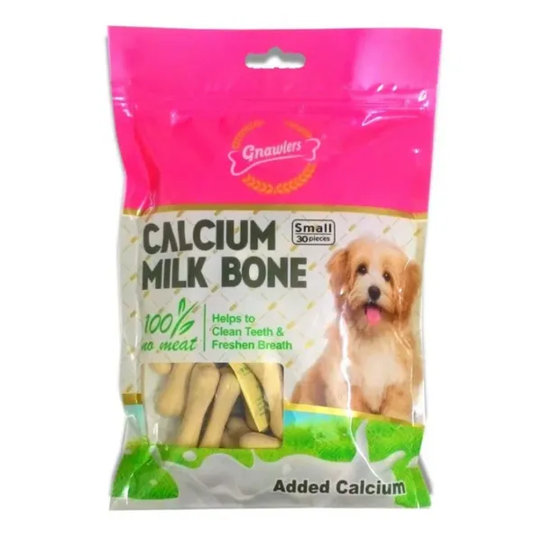 Gnawlers Calcium Milk Bone ( small 30 Pcs) Added Calcium + Puppy Chunk - In Gravy (treat Combo adult)
